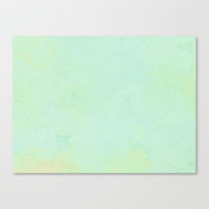 Retro pastel green and nature yellow Canvas Print