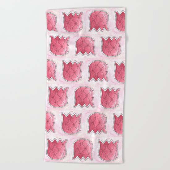 Topsy Turvy Tulips 2 Beach Towel