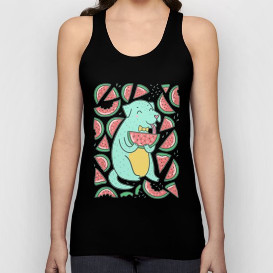 Watermelon Dog Unisex Tank Top