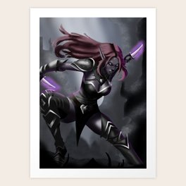 Voidelf Zendyr attacking Art Print