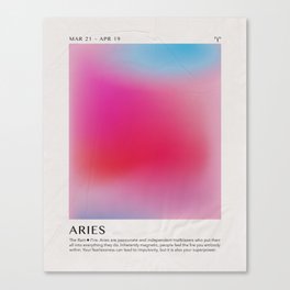 Aries Astrology Zodiac Aura Gradient Art Print Canvas Print