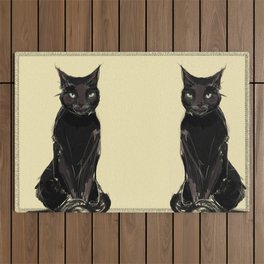 Black Cat Outdoor Rug