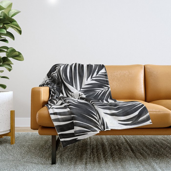 Palm Tree Fronds Black on White Maui Hawaii Tropical Graphic
