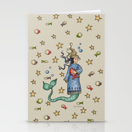 Mermaid {Sleepy} Stationery Cards