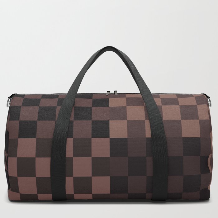 Brown Beige Tan Nude Neutral Plaid Checkers Duffle Bag by Magic WOLF  Aesthetic