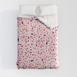 Pink Terrazzo Duvet Cover | Terrazzo, Abstract, Painting, Pattern, Pink, Tile, Digital 