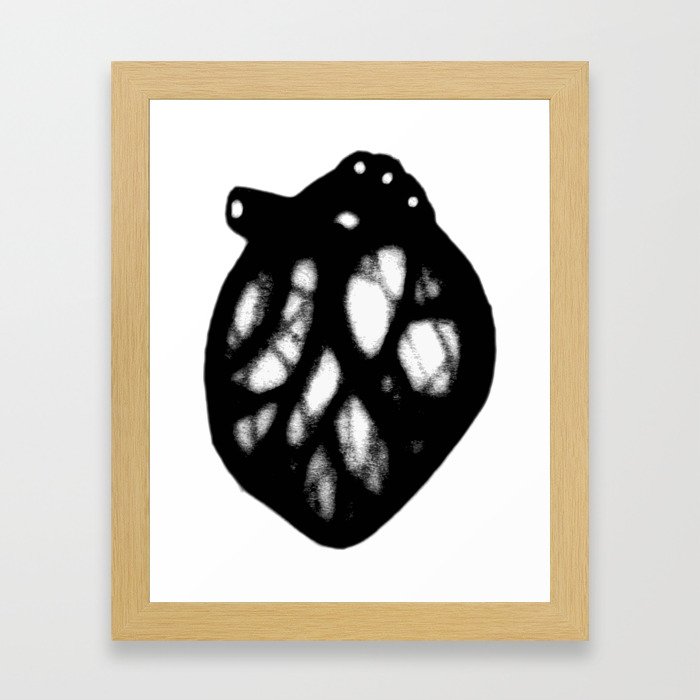 Little Black Heart Framed Art Print