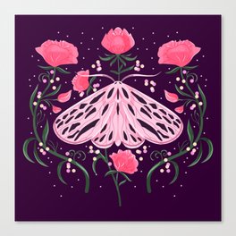 Moth pink Canvas Print
