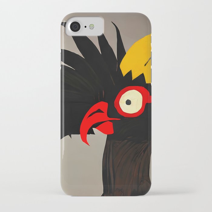 Black and Yellow Rooster - Pop Art iPhone Case