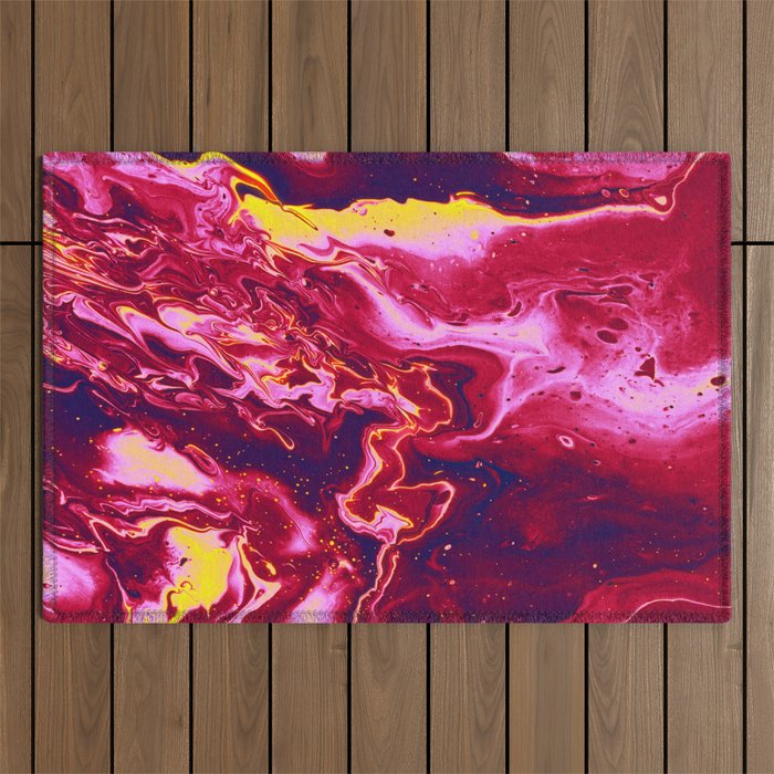 Beautiful Liquid Ink Design Pattern Outdoor Rug