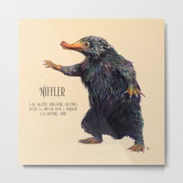 Niffler art Fantastic Beasts Metal Print