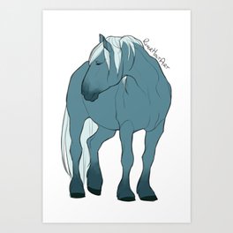 Blue Horse Solo Art Print