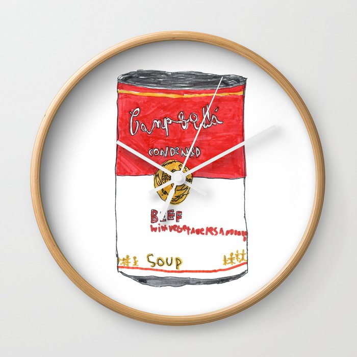 Can of Beef Soup  Wall Clock