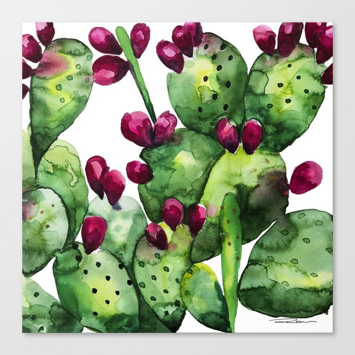 Prickly, Prickly Pear Cactus Leinwanddruck