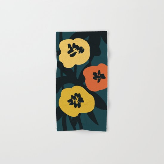 Midnight Flowers Hand & Bath Towel