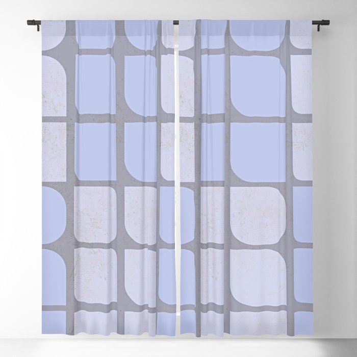 Abstract Shapes Mid Century Modern Art in Very Peri Pastel Tones Blackout Curtain