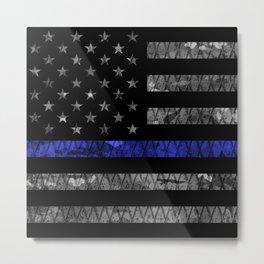 Police Thin Blue Line Flag Metal Print | United, Line, K9, Graphicdesign, Thin, Tactical, Camouflage, Law, Camo, Us 