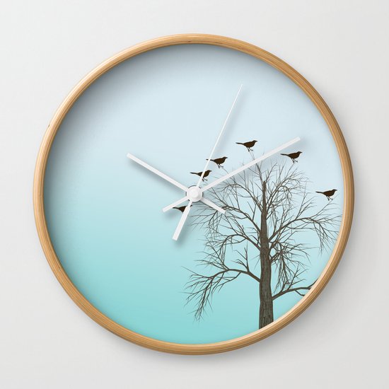 Tree with Birds Wall Clock