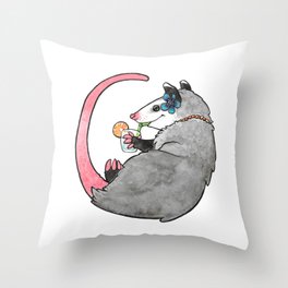 Summer Possum Throw Pillow