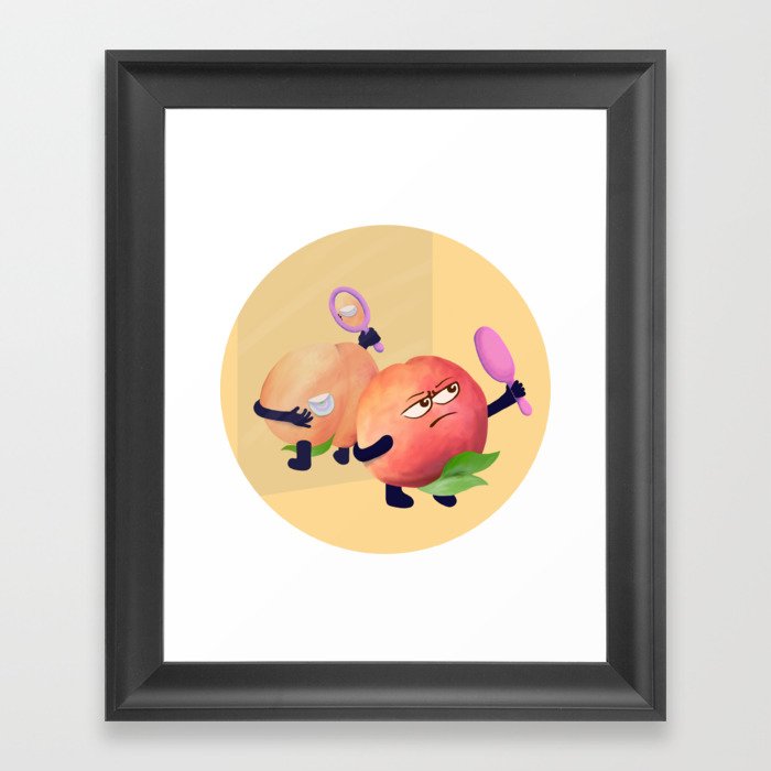 Just Peachy (round) Framed Art Print