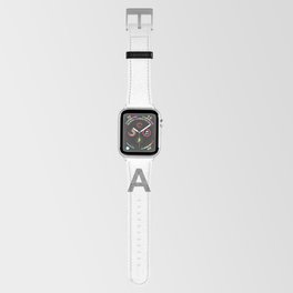 letra A mayúscula en color blanco y negro, con lineas creando efecto de volumen Apple Watch Band