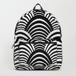 Black and White Art Deco Pattern Backpack | Classic, Highsociety, Birthday, Chic, Jazz, Deco, Graphicdesign, Blackandwhite, Formal, Party 