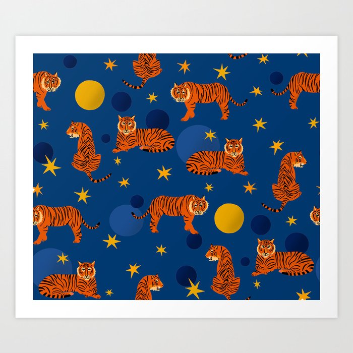 Cosmic Tigers Art Print