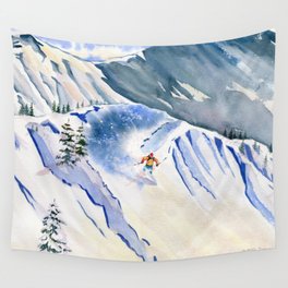 Powder Skiing 2 Wall Tapestry