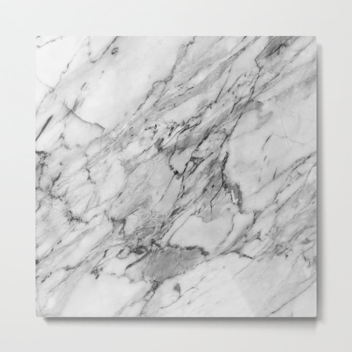 Carrara Marble Metal Print