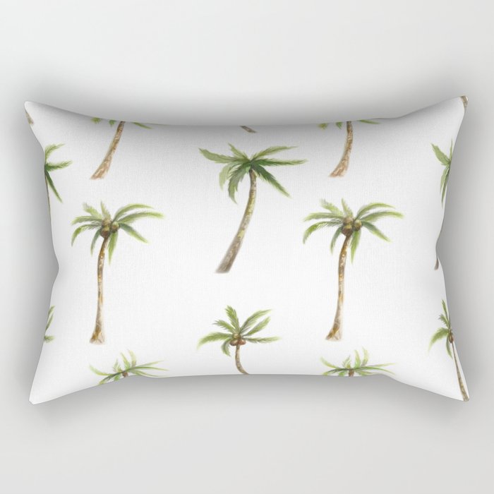 Watercolor palm trees pattern Rectangular Pillow