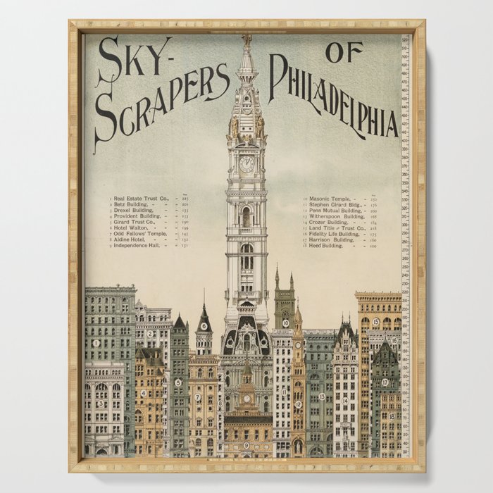 Philadelphia vintage travel poster Serving Tray