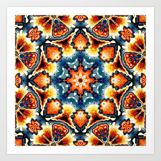 Colorful Concentric Motif Art Print