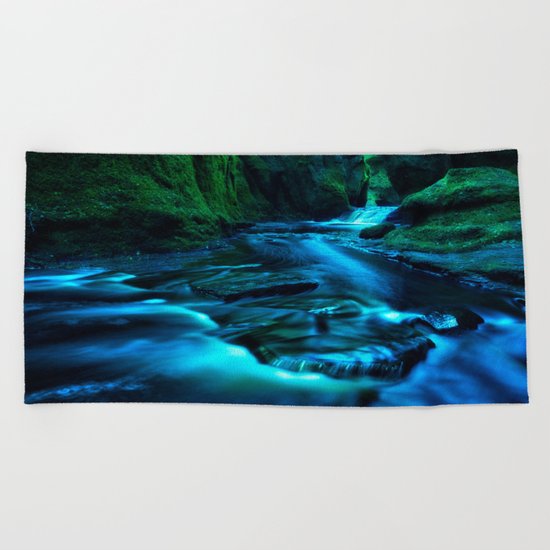 Mystic Waterfall Beach Towel
