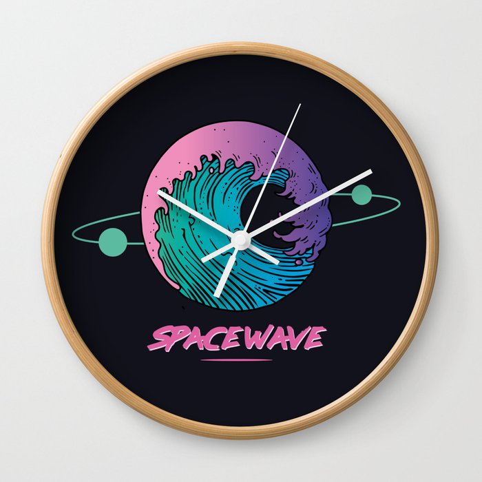 SpaceWave / Retro Wave - 80s Aesthetics Wall Clock