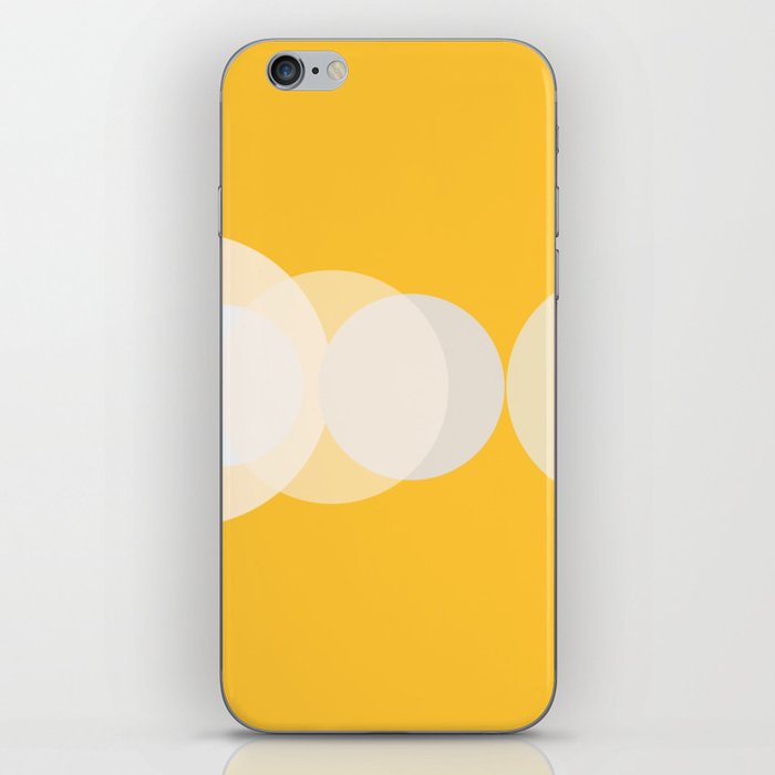 Geometric Minimalistic Circle Bubble Design Pattern in Yellow and White iPhone Skin