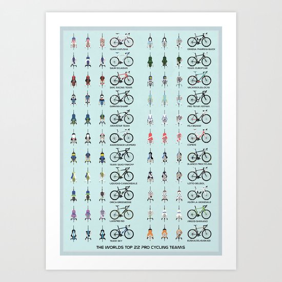 Pro Cycling Teams Art Print