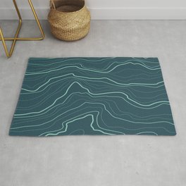 Abstract tree rings or rock layers or sea waves  Rug