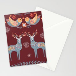 Nordic Winter Red Stationery Card