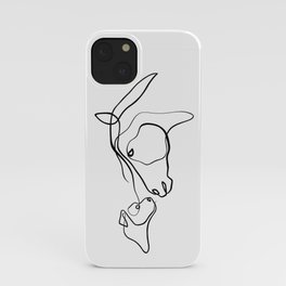 Horse and Dog One Line Contour Drawing iPhone Case