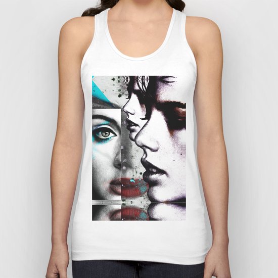 face mash up #4 Unisex Tank Top