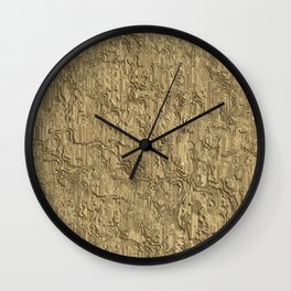 Grunge light brown engraved wood board Wall Clock