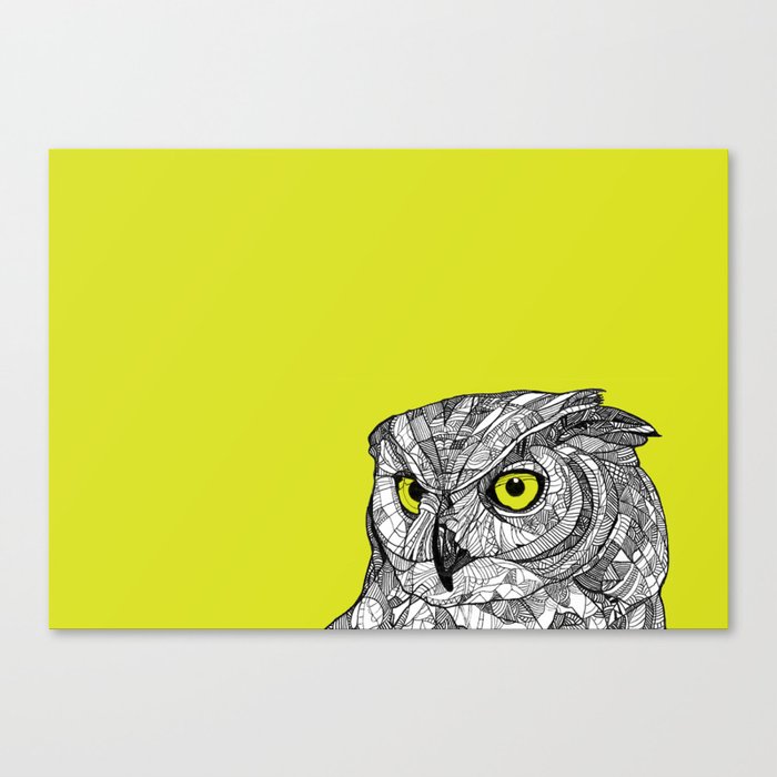 Green Eyed Owl Canvas Print