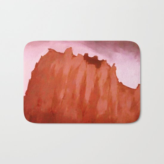 Red ShipRock Mountain Bath Mat