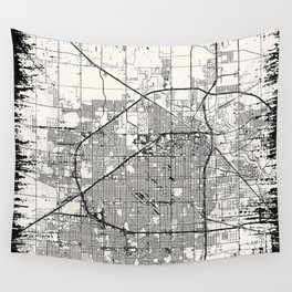 Lubbock Vintage City Map Wall Tapestry