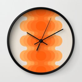 Echoes - Creamsicle Wall Clock | Seventies, Curated, 1970S, Pattern, Retro, Boho, Popart, 70S, Midcenturymodern, Digital 