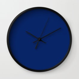 Dark Sapphire Blue Solid Color Popular Hues Patternless Shades of Blue Collection - Hex #082567 Wall Clock