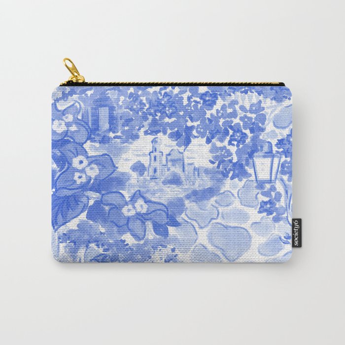 Bougainvillea Italy Blue White Carry-All Pouch