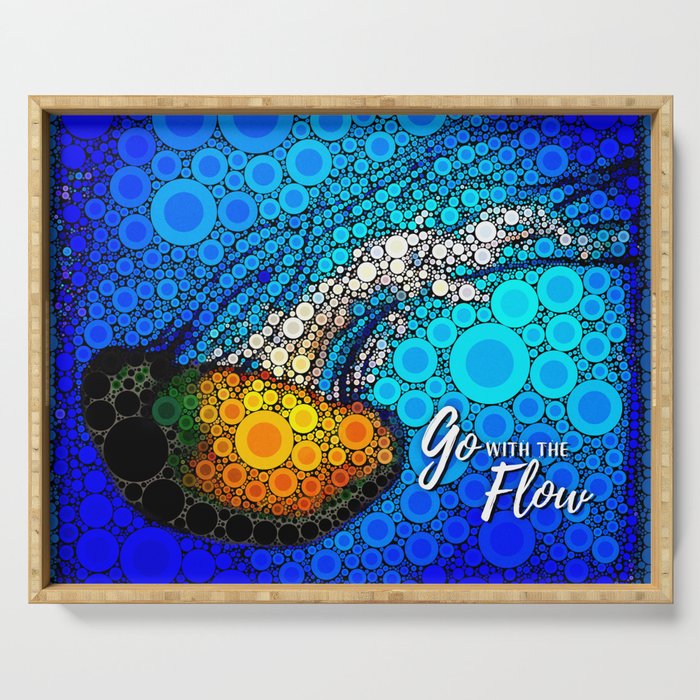 Ocean jellyfish photo bubble art | Go with the flow Serving Tray