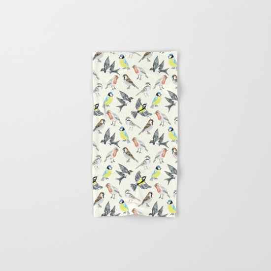 Illustrated Birds Hand & Bath Towel