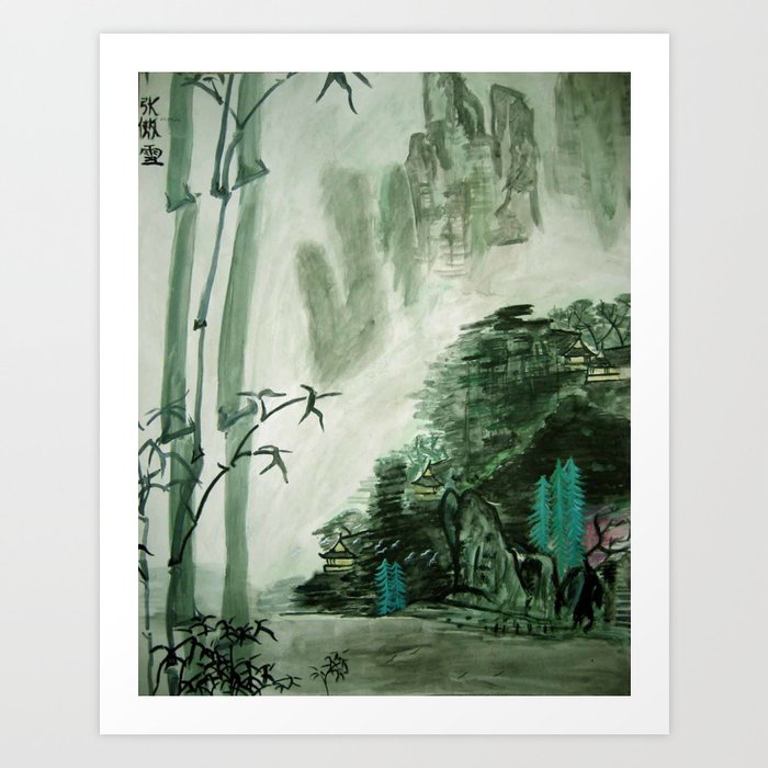 Traditional Chinese Painting Art Print By Karmaela Society6